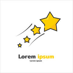 Star icon and logos shooting star Falling Star symbol for app web logo banner icon button - Vector