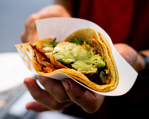 preparation of mexican style taco al pastor