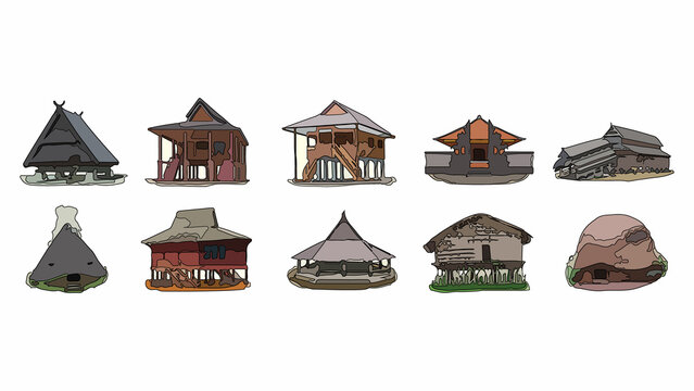Traditional house vector photo