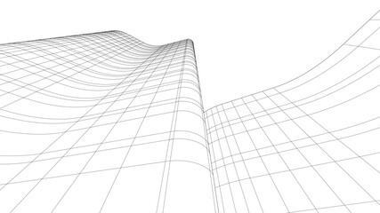 Fototapeta premium Modern architecture building vector 3d illustration
