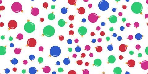 Retro decorative christmas seamless pattern ,Christmas balls, vector Christmas card