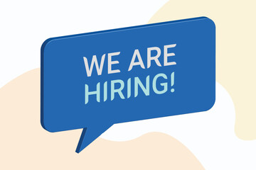 Vector illustration of we are hiring template.