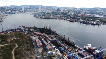 The city of Vladivostok from a bird's-eye view. © Довидович Михаил