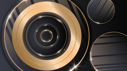 Obraz na płótnie Canvas Black gold background with abstract graphic elements for presentation background design