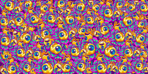 Fiery Plant Monster Eyes Suitable For Pattern