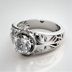 Luxurious expensive inlaid Diamond ring.