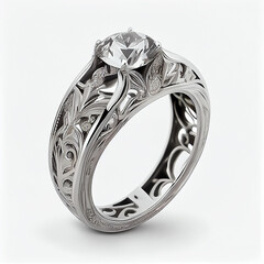 Luxurious expensive inlaid Diamond ring.