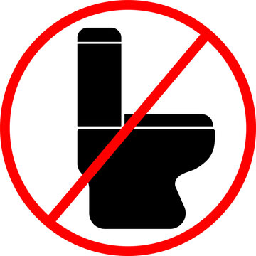  No Toilet. Restriction, Warning Sign Icon