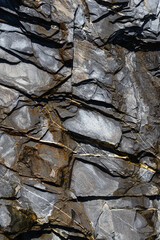 Texture de roches, fond gris avec fissures, rocher sous terre