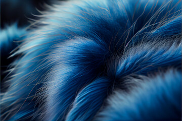 Dark blue fur closeup texture background 