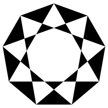 Nonagon star symbol icon