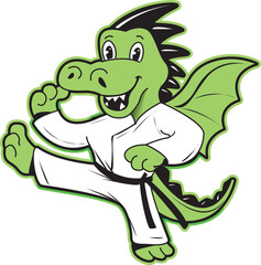 Martial Arts Karate character mascot logo design Dragon monkey lion tiger fox panda ninja kung fu   © Jude