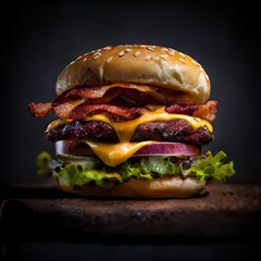Bacon Cheeseburger - 557614916