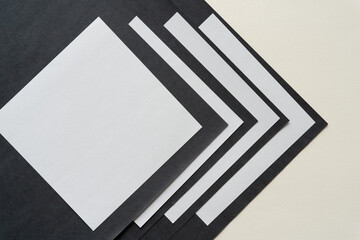 black and white paper design on blank paper