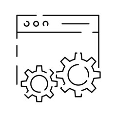 Obraz premium Coding and Programming line icon. Dev thin line Icon for development. Web or ui. Computer technology and data