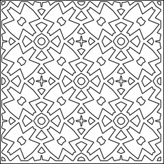 Stylish texture with figures from lines.
Abstract geometric black and white pattern for web page, textures, card, poster, fabric, textile. Monochrome graphic repeating design.