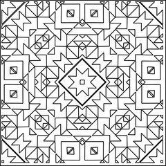 Stylish texture with figures from lines.
Abstract geometric black and white pattern for web page, textures, card, poster, fabric, textile. Monochrome graphic repeating design. 