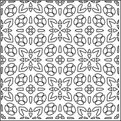 Stylish texture with figures from lines.
Abstract geometric black and white pattern for web page, textures, card, poster, fabric, textile. Monochrome graphic repeating design. 