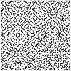 Stylish texture with figures from lines.
Abstract geometric black and white pattern for web page, textures, card, poster, fabric, textile. Monochrome graphic repeating design. 