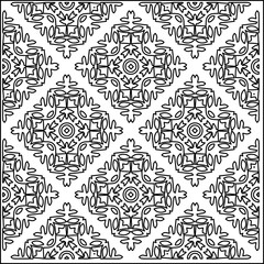 Stylish texture with figures from lines.
Abstract geometric black and white pattern for web page, textures, card, poster, fabric, textile. Monochrome graphic repeating design. 