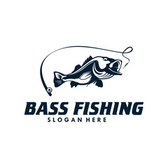 Fototapeta premium Bass Fishing Logo Design Template