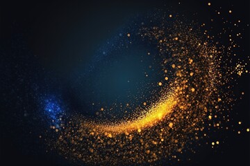 Fototapeta na wymiar Abstract background with blue and gold particle. Generative AI.