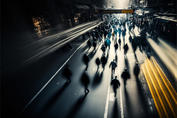 Chaos of the City: An Aerial View of a Busy Street