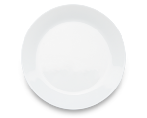 Plate. White plate or dish for cutlery set. Table setting. Concept for restaurants food menu, lunch, dinner. Kitchenware for Kitchen. Macro high resolution photo. Flat lay, top view with copy space.