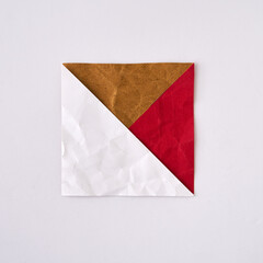 Brown, White & Red Square Paper Envelope