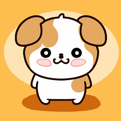 Cute Dog illustration Dog kawaii chibi vector drawing style Dog cartoon