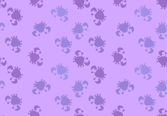 Fototapeta na wymiar Cartoon silhouette animals seamless crabs pattern for wrapping paper and kids clothes print and fabrics