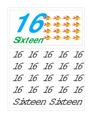 123 Number Tracing for Kids Number 16