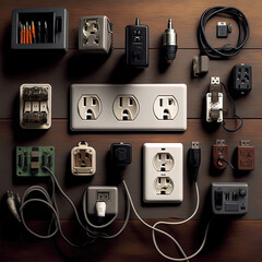 Diverse range of electrical equipment from yesteryears