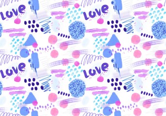 Abstract watercolor seamless paint spots pattern for wrapping paper and kids clothes print and fabrics and linens