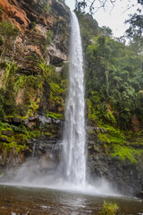 Fototapeta premium Beautiful secluded and majestic Lonecreek or Lone creek falls, waterfall in Sabie Mpumalanga South Africa