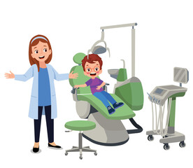 Dentist isolated cartoon vector illustrations