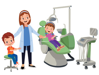 Dentist isolated cartoon vector illustrations