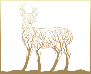 illustration of a deer silhouette