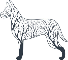 illustration of a dog silhouette