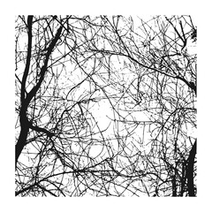 vector silhouette of tree branches without leaves spreading everywhere. very suitable for poster design materials, flyers, and other creative designs.