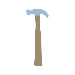 Vector illustration of a hammer with a wooden handle with a hammer and pry head. You can use this vector for the purposes of poster, flyer, and educational design materials.