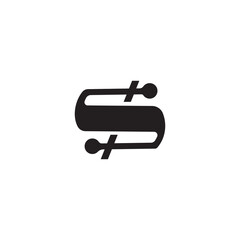 S logo template design vector technology