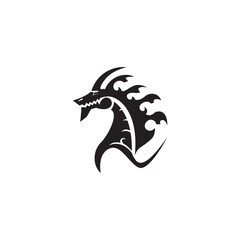 black dragon logo illustration abstract vector design
