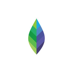 element leaf icon colorful design vector