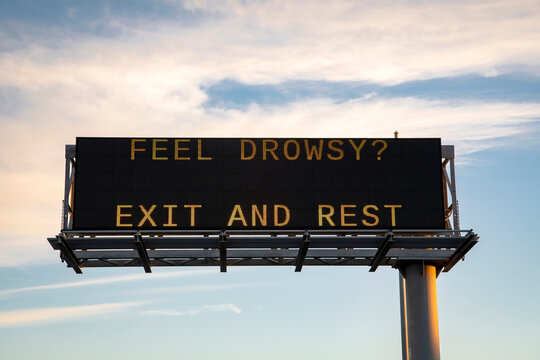 Digital traffic sign warning of driving while sleepy