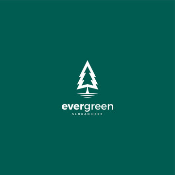 christmas tree on a green background logo design