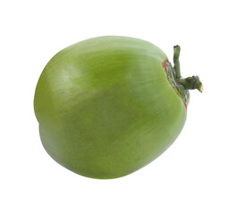 Fresh green coconut with straw ready to drinking isolated transparent png