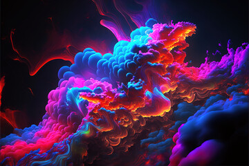 Hyper colored clouds, generative ai