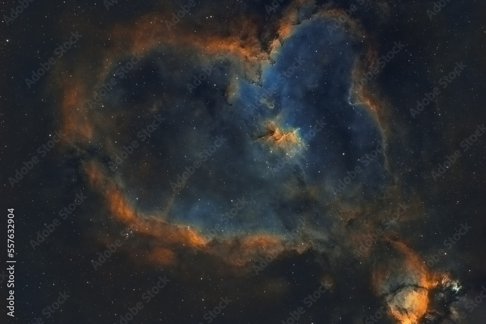 Wall mural heart nebula deep dark sky object in constellation cassiopeia