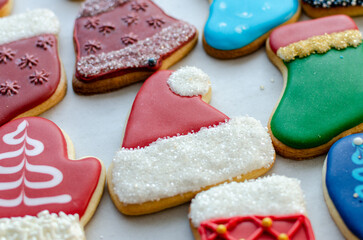 Obraz na płótnie Canvas Beautifully decorated Christmas Cookies